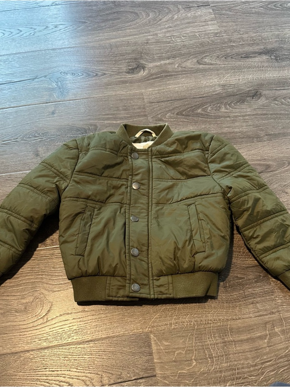 Tucker + Tate Olive Green Puffer Bomber Jacket for Kids 3t